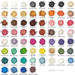 Nagelglitter 126Colors Pearl Mica Pigment voor DIY Epoxy Resin Parellescent Powder Lip Gloss Soap Make Make Up oogschaduw