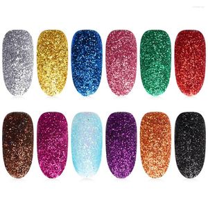 Nagel glitter 12 stks/set donkere poederpoeder art decoratie print druk op gel Poolse pigmenten chorme stof manicure accessoires tools