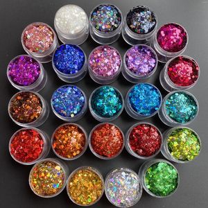 Nagel glitter 15 g/pot sprankelende pailletten mix holografische dikke kunstvlokken ambachtelijke DIY hars manicure decoraties