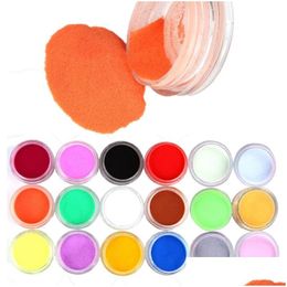 Nail Glitter 18 couleurs Acrylique Sculpture Poudre Poussière UV Gel Design 3D Conseils Décoration Manucure Nail Art Cristal Drop Livraison Santé Bea Dhjif