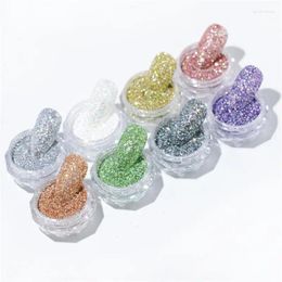 Nagelglitter 1 doos glanzende diamant acrylpoeder stoflaser holografisch reflecterend pigment kunst manicure decoraties