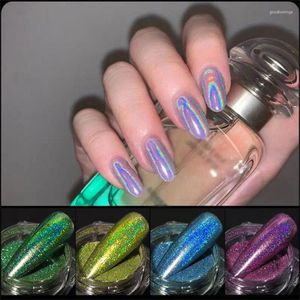 Nagelglitter 1box universele laserspiegeleffect poeder holografisch chroom string pigment stof manicure decoratie