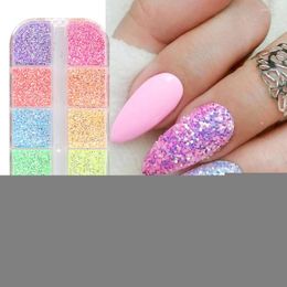 Nagel glitter 1case glanzend zandige suiker chroom poeder helder laser snoep nagels kunst pigment stof manicure decoratie benodigdheden gyx