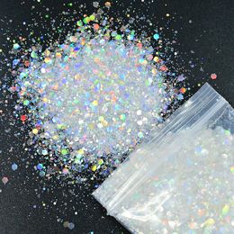 Nail Glitter 1kg / Sac Nail Art Chunky Symphony Holo Glitter Paillettes Mixte Taille Hexagon Flake Décoration Paillette Vernis Manucure Nail Accessoire 230302