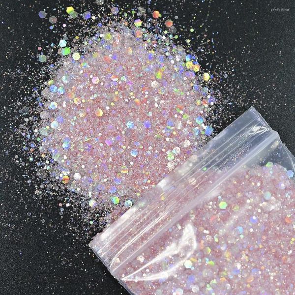 Nail Glitter 1Kg Zeemeermin Chunky Glitter Art Flake Pailletten 1000g Laser Zilver Iriserend Sparkly Poeder Gemengde Pailletten Bulk Los