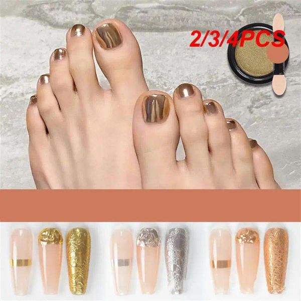 Nail Glitter 2/3/4PCS 6 Couleur Poudre Gel Vernis Ongles Design Miroir Accessoires Art