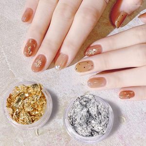 Nail Glitter 2 Couleur Or Argent Coloré Feuilles Brillantes Magnifiques Ongles En Aluminium Flocons Paillette Puce Art Décoration DIY Design