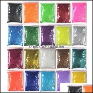 Brillo de uñas 20 colores Elección 100G Paquetes Bk Extra Tra Fine Nail Glitter Polvo Polvo Nails Art Tips Body Crafts Decoración Venta al por mayor Dhsas