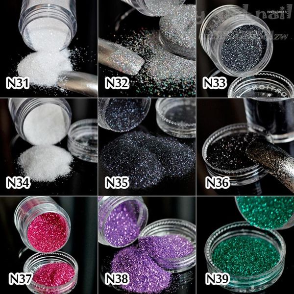 Nail Glitter 2022 Mode 16 Modèles Optionnel Table Toe Art Décoration Brillant Brillant Poudre UV