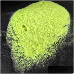 Nail Glitter 500g / sac couleur jaune citron poudre poluminescente lueur dans le matériau de décoration de phosphore foncé pour la livraison de goutte lumineuse Dhxct