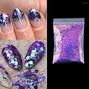 Nail Glitter 50G Art Caméléon Paillettes Gel Vernis Avec Flocons Mélange Taille Hexagone Chunky En Vrac Paillette Manucure Ongles Décoration