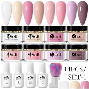 Nagelglitter 514-delige set Dip-systeemkit Poeder met basisactivator Vloeibare gelkleur Natuurlijk Droog Zonder lamp Droplevering Gezondheid Beau Dhnu8