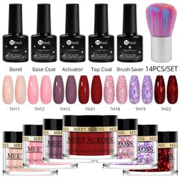 Nail Glitter 5g Dipping Powder Set Kit de sistema desnudo para decoraciones de arte de manicura Secado natural sin lámpara Cure 230714