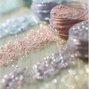 Ongles paillettes 6 boîtes/ensemble brillant Ultra-mince brocart opale aurore flocons conception manucure miroir neige velours Pigment H CNail