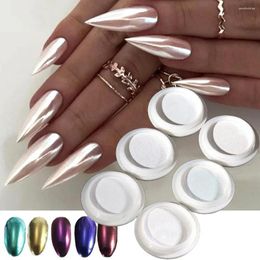 Nagelglitter 6 stks/set Moonshine Poeder Pigment Set Parelmoer Podwer Chrome Chic Manicure Glanzend Stof Kunst Decoratie