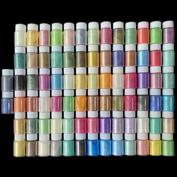 Nail Glitter 80Pcs 30ML Mica Pearl Poudre De Qualité Cosmétique Résine Époxy Kit De Peinture Nail Art Bain Bombe Savon Bougie Visqueux Pigment Nacré 230718