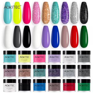 Nail Glitter Aokitec Nail Dip Powder Dipping Powder French Nail Art Starter Manicure Salon DHZ Rood Blauw Roze Paars Groen Rood Grijs Zwart 1 OZ 230729