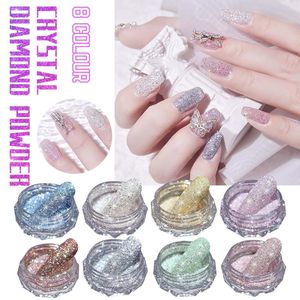 Nail Glitter Art Cristal Diamant Poudre Clignotant Mixte Sequin Bijoux Super Lumineux Décorations Acrylique