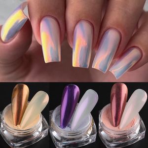 Nail Glitter Aurora Chroom Poeder Spiegel Effect Pigment Iriserende Zeemeermin Wrijven Stof Witte Parel Decoratie Manicure GLCGH 230808