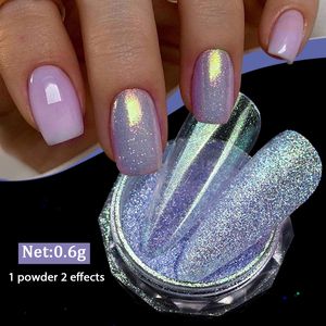Unha Glitter Pó Aurora Pigmento Brilhante Roxo Azul Pó Pérola Acessórios DIY Manicure Efeito Açúcar Decorações 230808