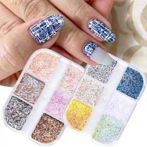 Nail Glitter Beauty Color Powder en appliquant facilement les ongles en laine d'hiver léger tricot tricot art coloré pour la dame