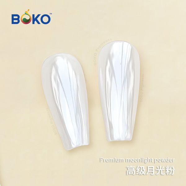 Nail Glitter BOKO 05gpc Holo Pearl Shell Powder White Moonlight vente est produit 230714
