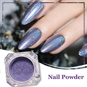 Nail Glitter Box Poudre Chrome Pigment Iridescent Silver Art Dust Sparkle Gel Polish Pour ManucureNail
