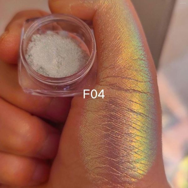 Nail Glitter Bulk Couleur Changeante Opale Iridescent MultiChrome Shifting Fard À Paupières Pigment Blanc Caméléon Poudre Cosmétique Grade F04