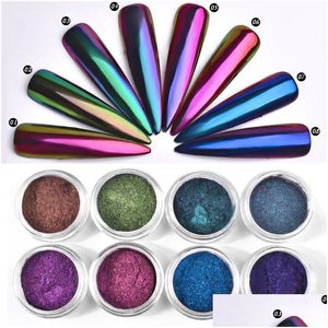 Nail Glitter Chameleon Mirror Glitters Powder Diy Chrome Pigment Dust Manicure Nails Decoration Tools Drop Delivery Health Beauty Art Dhxhg