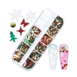 Nagel glitter kerstboom manicure tools sneeuwvlok pailletten diy kunstdecoraties xmas sneeuwvlokken plakjes plak 22