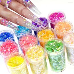 Nagelglitter Kleurrijke Aurora Onregelmatige glaspapiervlokken Sparkly pailletten DIY gellak manicure kunstdecoraties