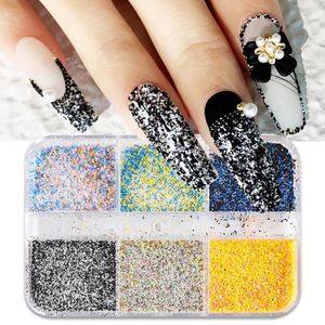 Nagel glitter delicate hoge verzadiging bling artwork maken Retro 3D Sand Sugar Plaid Art Art Powder DIY