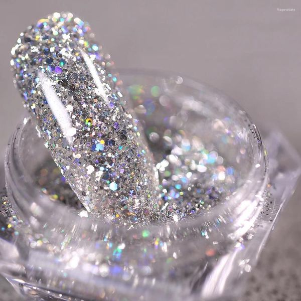 Brillo de uñas Diamantes Polvo Reflejo Deslumbrante Fiesta Arte DIY Decoración Azúcar Gel Polaco Cromo Polvo Brillante Pigmento