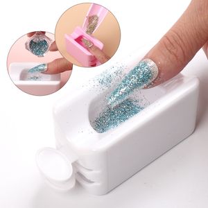 Nail Glitter Double Couche Poudre Boîte De Recyclage Manucure Recueillir Pigment Poussière Sequin Outils Conteneur Portable Mallette De Rangement KES40 230714