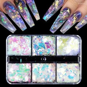 Nagelglittervlokken Pailletten Sparkly Zilver Onregelmatig Glas Papier Hart Pailletten DIY Gellak Manicure Kunstdecoraties