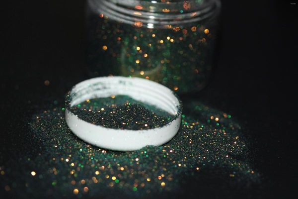 Brillo de uñas Camaleón verde Lentejuelas Brillantes Iridiscentes Escamas de vidrio roto Paillette Polvo brillante Manicura