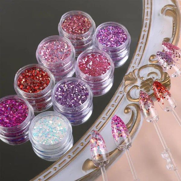 Boîte de paillettes pour ongles, ingrédients sains, paillettes artistiques assorties avec tout, Patch goutte d'eau, accessoires clairement lune