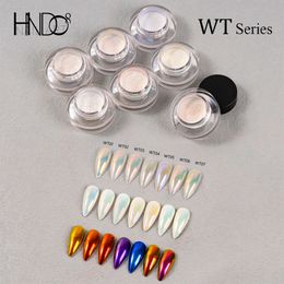Nail Glitter HNDO 7 Kleuren Set Aurora Spiegel Chrome Poeder Pigment Dust Effect voor Art Decor Manicure Ontwerp WT Serie 230801
