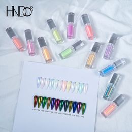 Nail Glitter HNDO Vloeibare Aurora Spiegel Chrome Poeder Spiegel Effect voor Professionele Nail Art Kleurrijke Manicure Nail Pigment Dust 230729