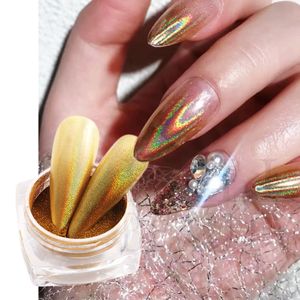 Nail Glitter Holographique Chrome Laser Art Poudre Or Argent Iridescent Pigment Métallique Frotter Poussière DIY Décorations Manucure LELSH 230714