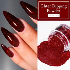 Nagelglitter MEET ACROSS Dompelpoeder Art Rood Kristal Natuurlijk Droog Decoratiepigment Franse stijl Acrylsysteemgel