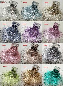 Nail Glitter Metallic 12 Kleuren Glans Mermaid Chunky Mix Hexagon Pailletten Paillette Spangle Poeder Vorm Voor Art Facepaint Craft