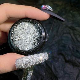 Nagel glitter micro diamant flitsende reflecterende bungee poeder hoogglans kristal spar r4c2