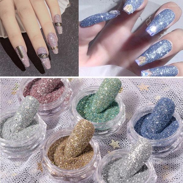 Paillettes à ongles Micro Drill Laser Bright Holographic Shimmer Verre mélangé Powder Crystal Diamond Art Decorations