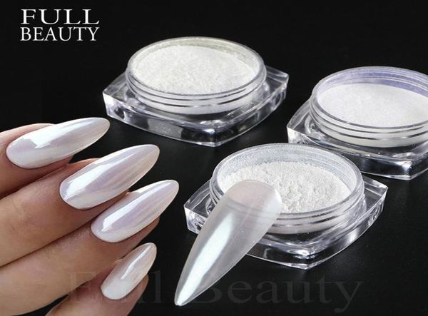 Nail Glitter Miroir Nail Poudre Pigment Perle Blanc Frotter sur Art Dust Chrome Aurora Bleu Manucure Holographique Décorations4737648