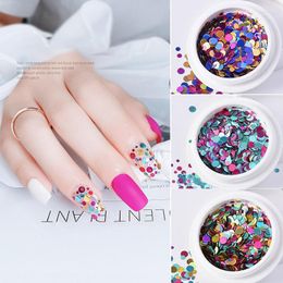 Paillettes pour ongles couleurs mélangées 3D paillettes ultra-minces flocons scintillants tranche ronde Paillette Art décalcomanies décorations éblouissantes Prud22