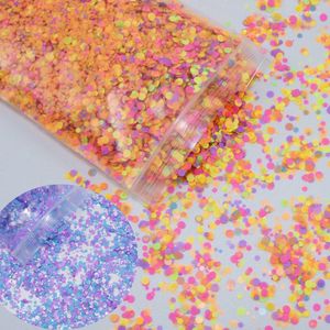 Nagel glitter neon dot ronde roze oranje stippen 50 g 1/2/3 mm kunst plezier | premium kwaliteit glitter | dikke glitter | bulk