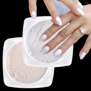 MAFANA – poudre de miroir nacré scintillante pour ongles, pigment blanc, sucre granulé, poussière chromée, décorations artistiques de manucure brillantes