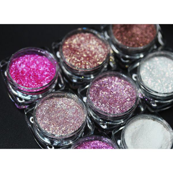 Nail Glitter Pink Series Highlighter Pigmento Polvo suelto Grado cosmético para sombra de ojos Labios Nail Art Maquillaje Belleza DIY Resina Craft Wholesale 230705