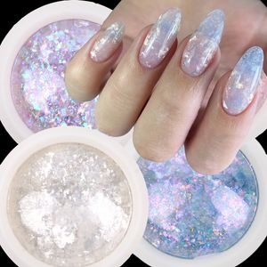 Ongles Glitter Poudre Paillettes Couleur Holographique Acrylique Chrome Sirène Aurora Miroir Décorations 230808